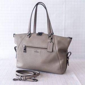 Coach Primrose/Prairie Crossbody Convertible Satchel - Fog Grey Pebbled Leather